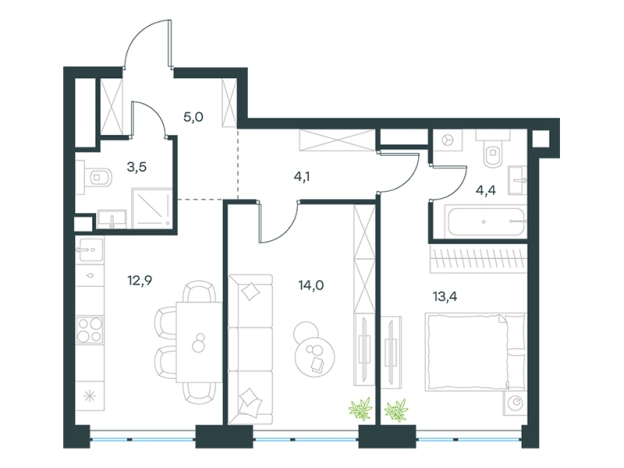 Купить двухкомнатную квартиру в новостройках на улице Мичуринский проспект в Москве. Вариант № 9671819, 0, площадь -  квм, цена 45301996 рублей