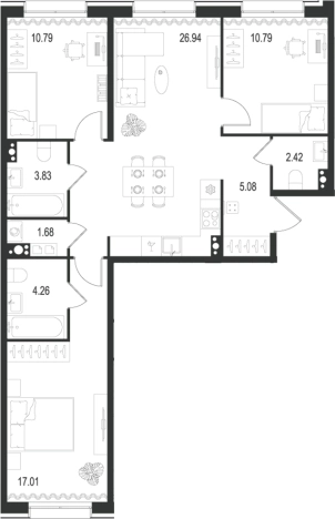 Купить многокомнатную квартиру в районе Адмиралтейский в Санкт-Петербурге. Вариант № 7260414, 0, площадь -  квм, цена 34734600 рублей