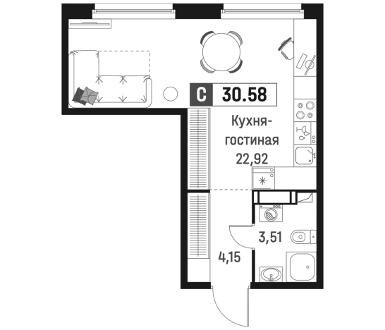 Купить Студию в ЖК Максималист в Мурине. Вариант № 6867527, 0, площадь -  квм, цена 5881761 рублей