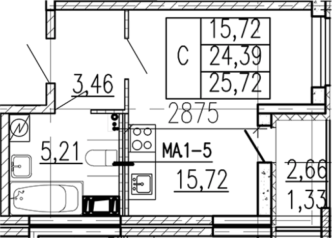 Купить Студию на улице Школьная в Ленинградской области. Вариант № 9095941, 0, площадь -  квм, цена 4005880 рублей