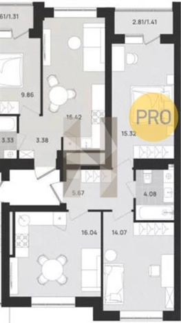 Купить двухкомнатную квартиру в районе Московский в Калининграде. Вариант № 104413, 0, площадь -  квм, цена 5300000 рублей