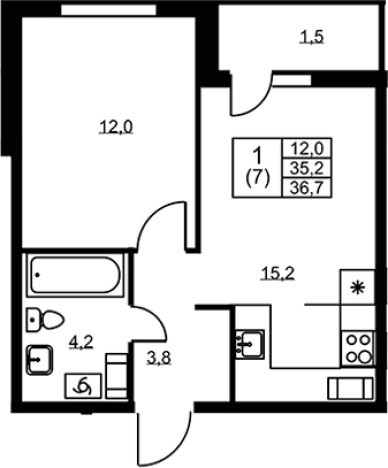 Купить однокомнатную квартиру в ЖК Ермак в Ленинградской области. Вариант № 6609968, 0, площадь -  квм, цена 5109600 рублей