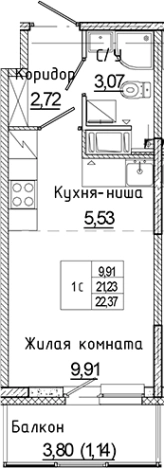 Купить квартиру в ЖК Аквилон Янино в Ленинградской области. Вариант № 6227039, 0, площадь -  квм, цена 3473727 рублей
