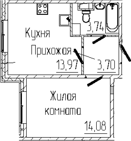 Купить однокомнатную квартиру на улице Тихвинская в Сертолове. Вариант № 6058977, 0, площадь - квм, цена 6665022 рублей