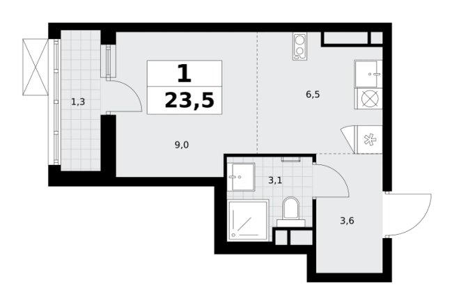 Купить однокомнатную квартиру у метро Аэропорт Внуково в Москве. Вариант № 2206167, 0, площадь -  квм, цена 8395610 рублей