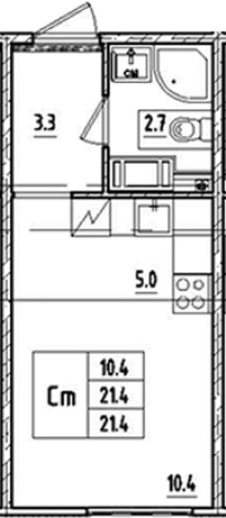 Купить Студию у метро Пролетарская в Санкт-Петербурге. Вариант № 9206071, 0, площадь -  квм, цена 5735606 рублей