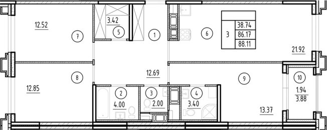 Купить многокомнатную квартиру в ЖК Ассамблея в Санкт-Петербурге. Вариант № 8996683, 0, площадь -  квм, цена 35658117 рублей