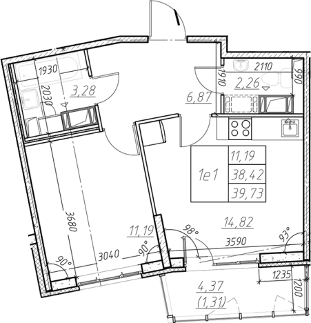 Купить двухкомнатную квартиру в ЖК Левитан в Мурине. Вариант № 6851880, 0, площадь -  квм, цена 6051150 рублей