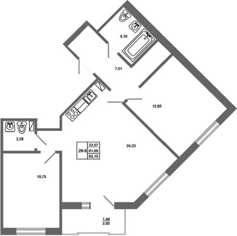 Купить трехкомнатную квартиру в ЖК Стороны Света 2 в Ленинградской области. Вариант № 7790932, 0, площадь -  квм, цена 9851400 рублей