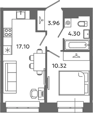 Купить квартиру в ЖК Загляденье в Ленинградской области. Вариант № 6632016, 0, площадь -  квм, цена 5309692 рублей
