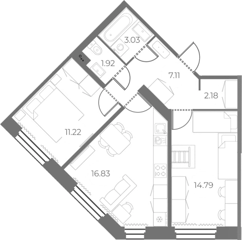 Купить трехкомнатную квартиру в новостройках в ЖК Огни Залива в Санкт-Петербурге. Вариант № 7568020, 0, площадь -  квм, цена 15850000 рублей