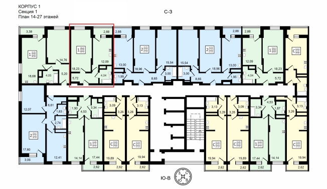 Купить однокомнатную квартиру в ЖК Навигатор в Воронеже. Вариант № 121486, 1, площадь -  квм, цена 4874448 рублей
