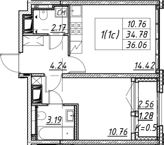 Купить двухкомнатную квартиру в новостройках у метро Елизаровская в Санкт-Петербурге. Вариант № 7849941, 0, площадь - квм, цена 12312506 рублей
