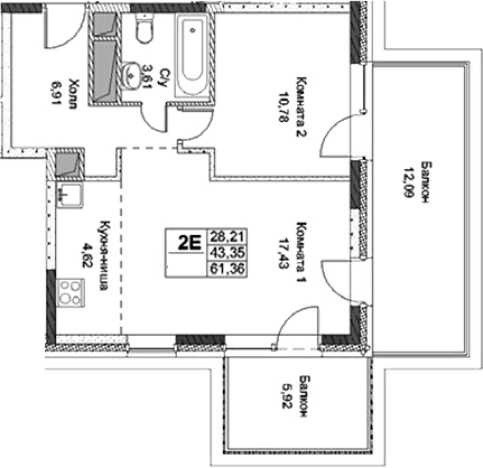 Купить двухкомнатную квартиру в районе Северный в Москве. Вариант № 82878, 0, площадь -  квм, цена 16537600 рублей