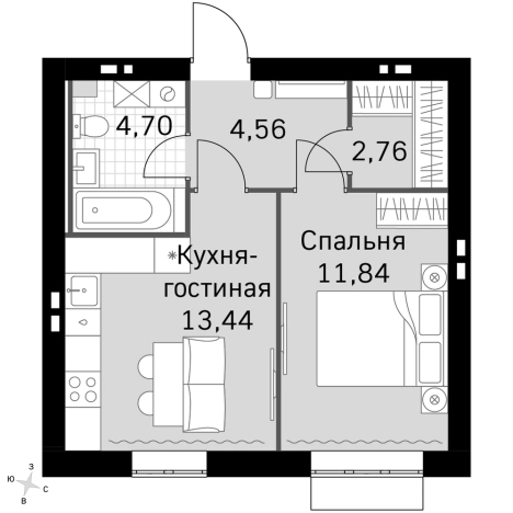 . Вариант № 9958537, 0, площадь - 37.3 квм, цена 9677037 рублей