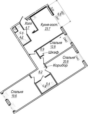 Купить пятикомнатную квартиру в Санкт-Петербурге. Вариант № 76004, 0, площадь -  квм, цена 62425304 рублей