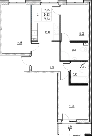 Купить квартиру в новостройках у метро Звёздная в Санкт-Петербурге. Вариант № 6253169, 0, площадь -  квм, цена 11160000 рублей