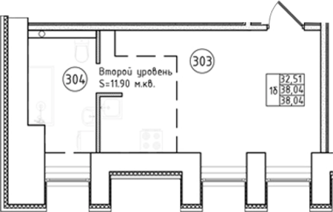 . Вариант № 6230361, 0, площадь - 39.4 квм, цена 9259000 рублей