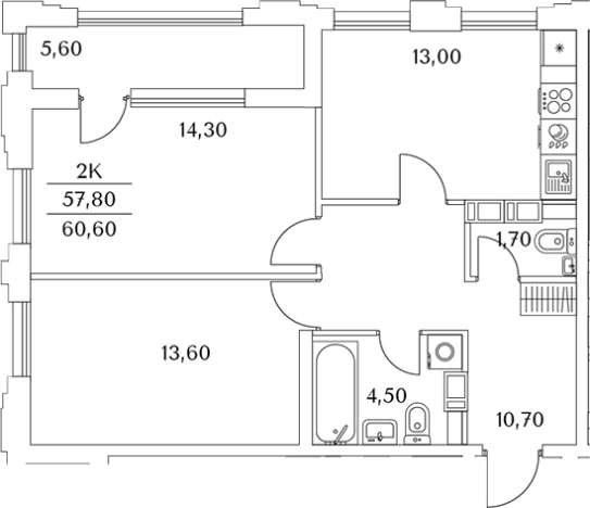 Купить двухкомнатную квартиру в ЖК Тайм Сквер в Санкт-Петербурге. Вариант № 8102703, 0, площадь -  квм, цена 17782860 рублей