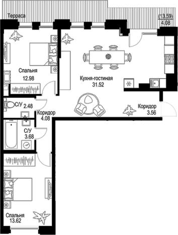 . Вариант № 4829005, 0, площадь - 71.92 квм, цена 57000000 рублей