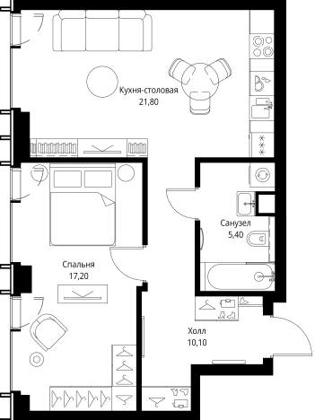 Купить квартиру на улице Верейская в Москве. Вариант № 10380977, 0, площадь - квм, цена 35806500 рублей