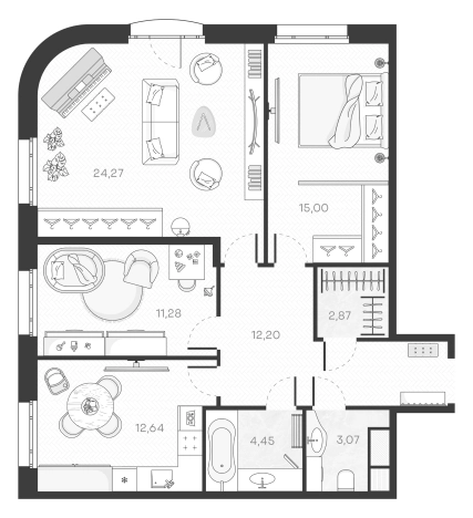 Купить квартиру в новостройках у метро Горный институт в Санкт-Петербурге. Вариант № 5549560, 0, площадь -  квм, цена 36684768 рублей