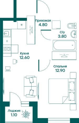 Купить однокомнатную квартиру в ЖК Равновесие в Московской области. Вариант № 7194466, 0, площадь -  квм, цена 10305621 рублей
