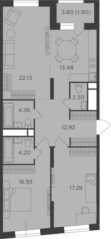 Купить трехкомнатную квартиру в районе Можайский в Москве. Вариант № 62934, 0, площадь -  квм, цена 33820380 рублей