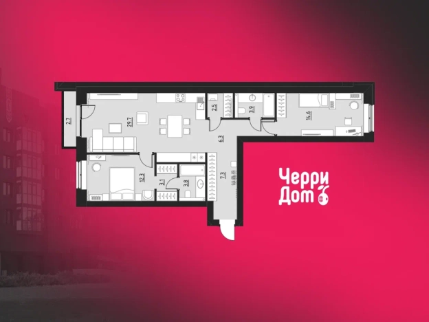 Купить двухкомнатную квартиру на улице Солодунова в Вологде. Вариант № 90623, 0, площадь -  квм, цена 13150000 рублей