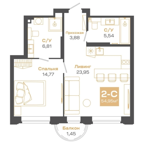 Купить двухкомнатную квартиру в ЖК Пульсар в Новосибирске. Вариант № 9957446, 0, площадь -  квм, цена 15251000 рублей