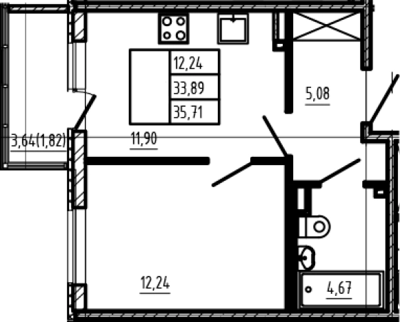 Купить однокомнатную квартиру в Микрорайоне Чёрная Речка, Сертолово в Сертолове. Вариант № 6963470, 0, площадь -  квм, цена 7570520 рублей