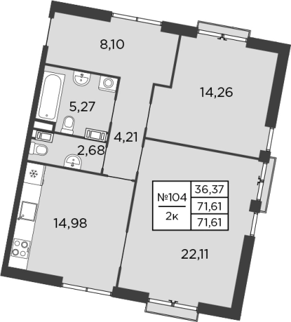 Купить двухкомнатную квартиру в новостройках в районе Центральный в Санкт-Петербурге. Вариант № 4161836, 0, площадь -  квм, цена 42660000 рублей