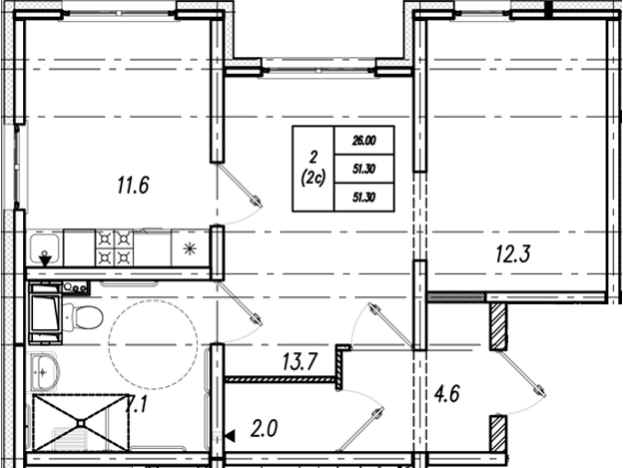 Купить двухкомнатную квартиру на вторичке в ЖК Цветной город в Санкт-Петербурге. Вариант № 9635371, 0, площадь -  квм, цена 8274587 рублей