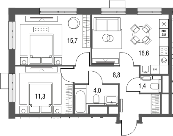 Купить квартиру в ЖК Сиреневый парк в Москве. Вариант № 88086, 0, площадь - квм, цена 19387851 рублей