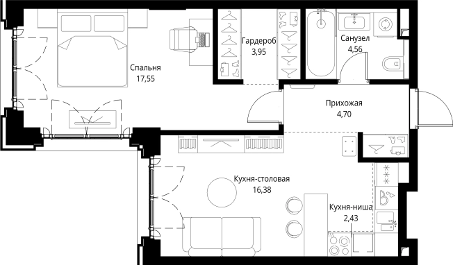 Купить однокомнатную квартиру у метро Мякинино в Москве. Вариант № 144106, 0, площадь -  квм, цена 25720931 рублей