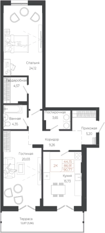 Купить двухкомнатную квартиру в новостройках на улице Южный тракт в Алтайском крае. Вариант № 7629955, 0, площадь -  квм, цена 20060170 рублей