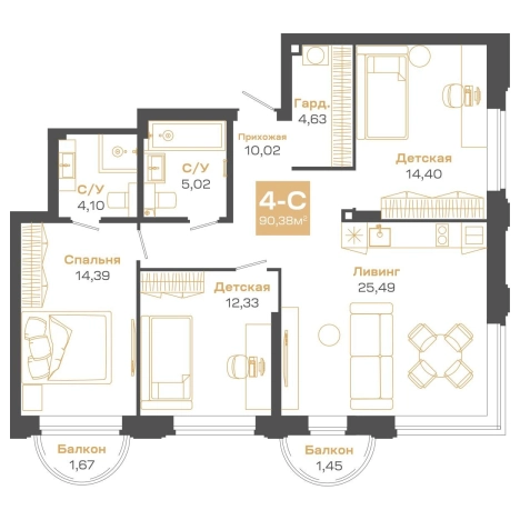 Купить пятикомнатную квартиру в районе Советский в Новосибирске. Вариант № 9959142, 0, площадь - квм, цена 26095000 рублей