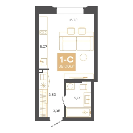 Купить Студию на улице Барханная в Новосибирской области. Вариант № 9961104, 0, площадь - квм, цена 7822000 рублей