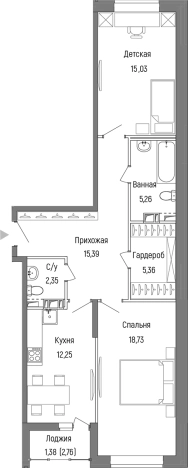 Купить двухкомнатную квартиру в ЖК Riga Hills (Рига Хиллс) в Московской области. Вариант № 138833, 0, площадь -  квм, цена 14942400 рублей