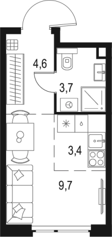 Купить Студию в новостройках у метро Мичуринский проспект в Москве. Вариант № 202938, 0, площадь -  квм, цена 12196210 рублей