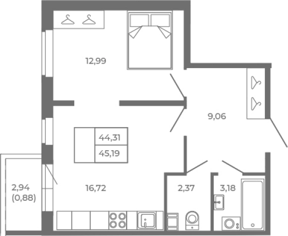 Купить двухкомнатную квартиру в Сертолове. Вариант № 6961347, 0, площадь -  квм, цена 9806230 рублей