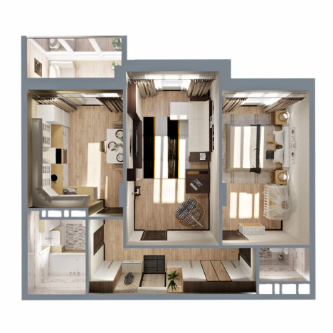 Купить двухкомнатную квартиру в ЖК "Чайковский" в Коврове. Вариант № 146470, 1, площадь -  квм, цена 6021400 рублей