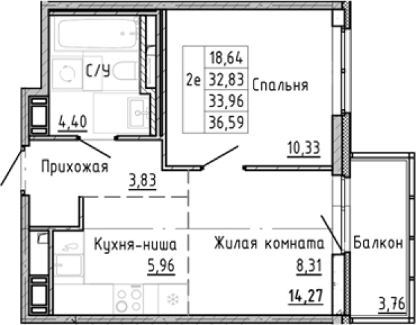 Купить двухкомнатную квартиру в районе Приморский в Санкт-Петербурге. Вариант № 8164031, 0, площадь -  квм, цена 9029964 рублей