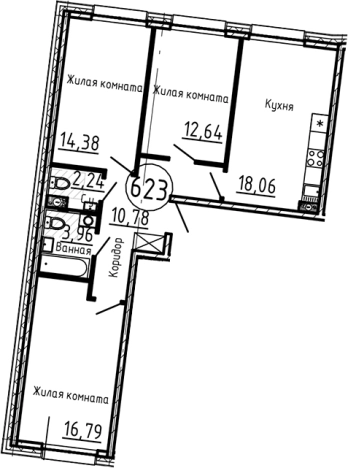 Купить многокомнатную квартиру в новостройках в районе Адмиралтейский в Санкт-Петербурге. Вариант № 7260435, 0, площадь -  квм, цена 33077575 рублей