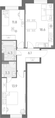 Купить трехкомнатную квартиру на улице Партизанская в Санкт-Петербурге. Вариант № 6243657, 0, площадь -  квм, цена 18017584 рублей