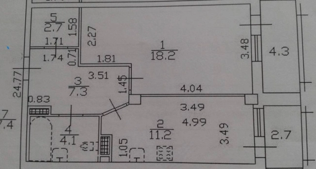 Купить однокомнатную квартиру у метро Улица Дыбенко в Санкт-Петербурге. Вариант № 3355789, 14, площадь -  квм, цена 12100000 рублей