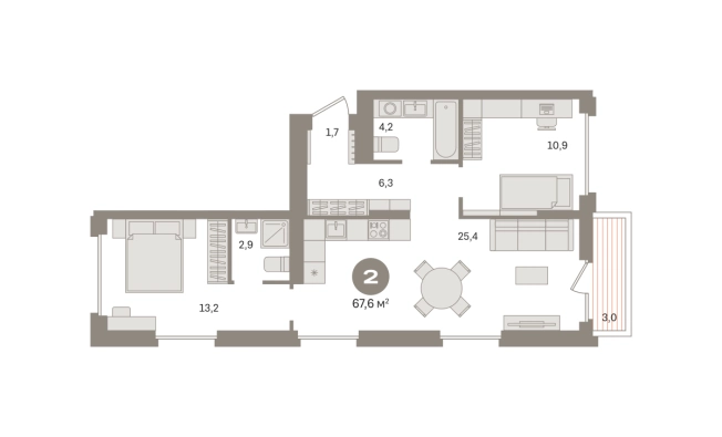Купить двухкомнатную квартиру в ЖК Первый квартал. Вторая очередь в Московской области. Вариант № 8615574, 0, площадь -  квм, цена 12220000 рублей