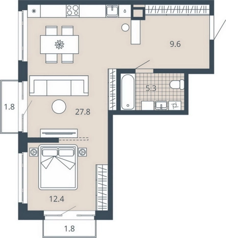 Купить однокомнатную квартиру в ЖК Жилой комплекс "Scala city" в Пензе. Вариант № 95682, 0, площадь -  квм, цена 7553000 рублей