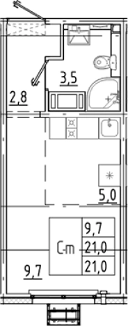 Купить Студию в новостройках в ЖК Цветной город в Санкт-Петербурге. Вариант № 8085573, 0, площадь -  квм, цена 3646818 рублей
