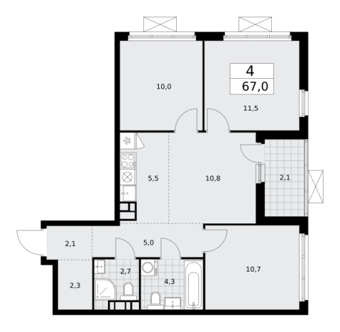 Купить четырехкомнатную квартиру в новостройках на улице Зорге в Москве. Вариант № 834035, 0, площадь -  квм, цена 24586320 рублей